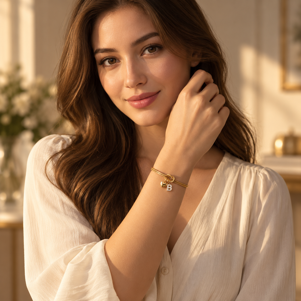 Love Knot Initial Bracelet